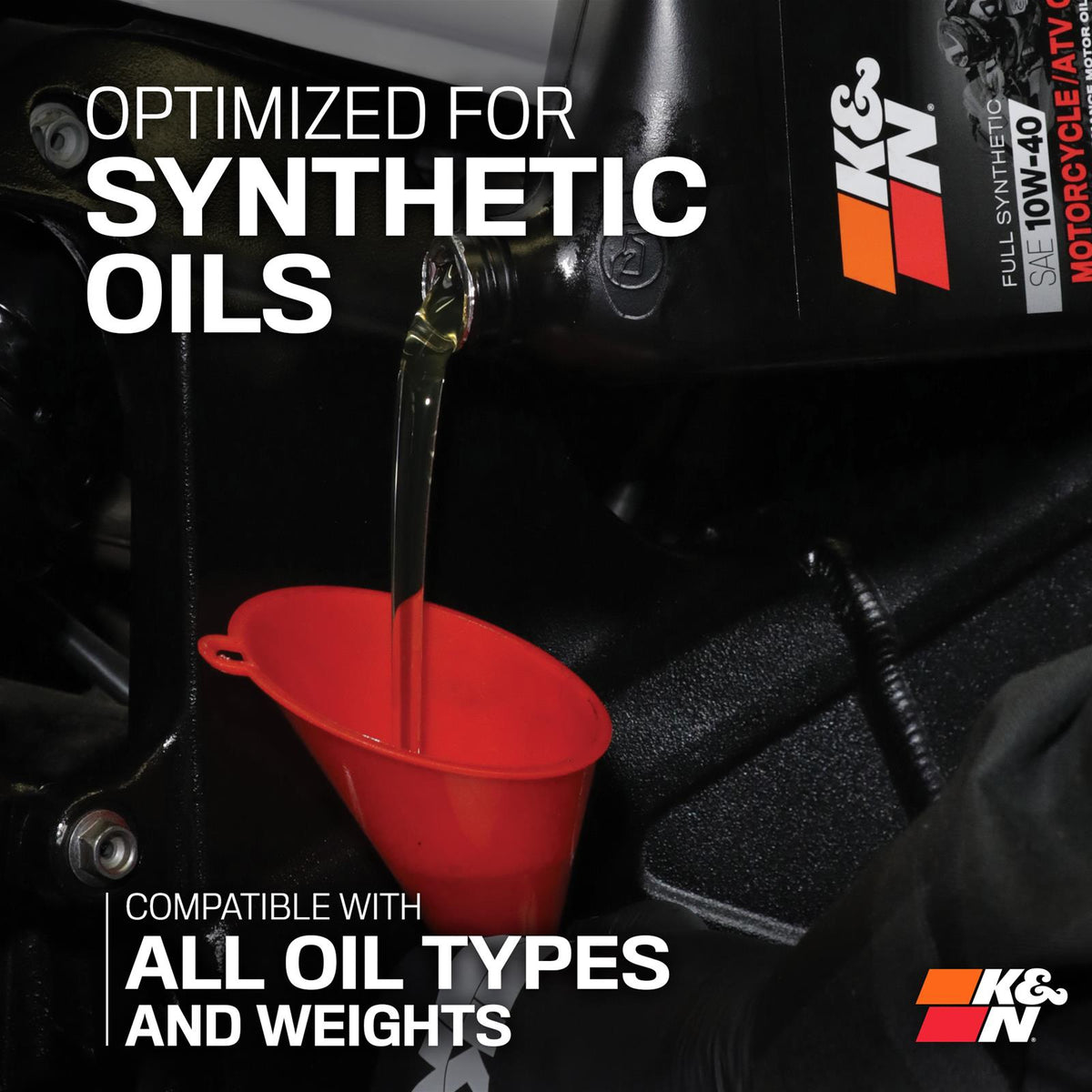K&N oil filter optimized for synthetic oils, compatible with all oil types, KN-171C