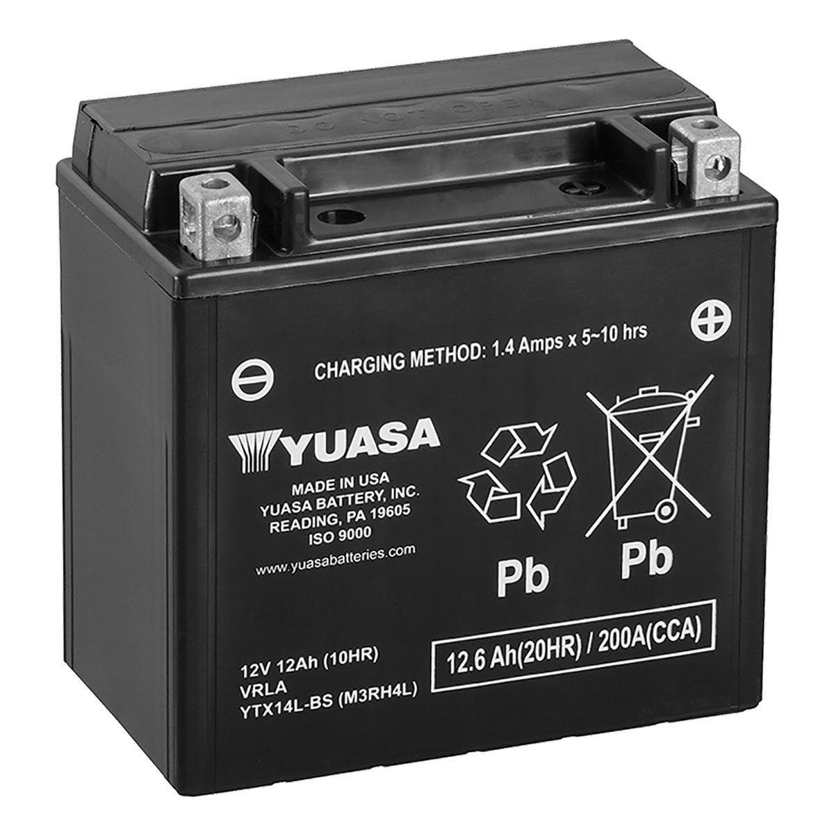 Yuasa YTX14L Factory activated maintenance free battery*