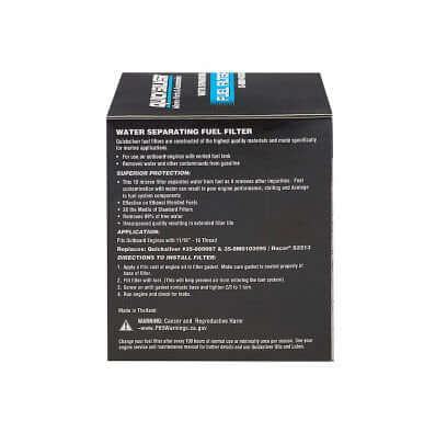 Quicksilver Fuel Filter back of box