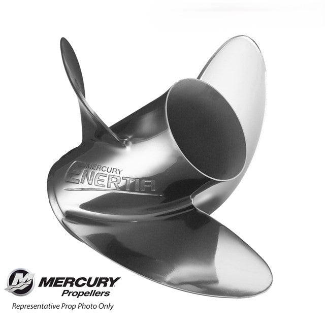 Mercury Enertia X7 alloy 3-blade stainless steel propeller (representative photo), 8M0151241