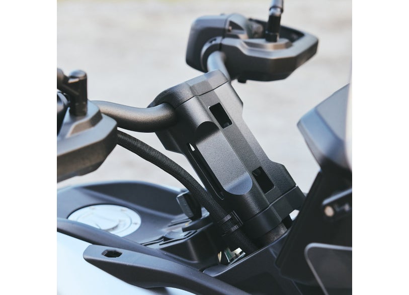 Can-Am Canyon fixed riser 6-inch handlebar mount close-up on motorcycle