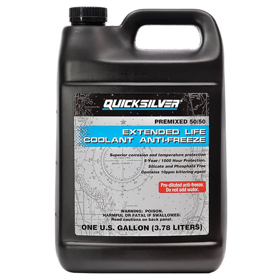 Quicksilver Extended Life Coolant Anti-Freeze Premixed 50/50 1 Gallon, 8M0234351