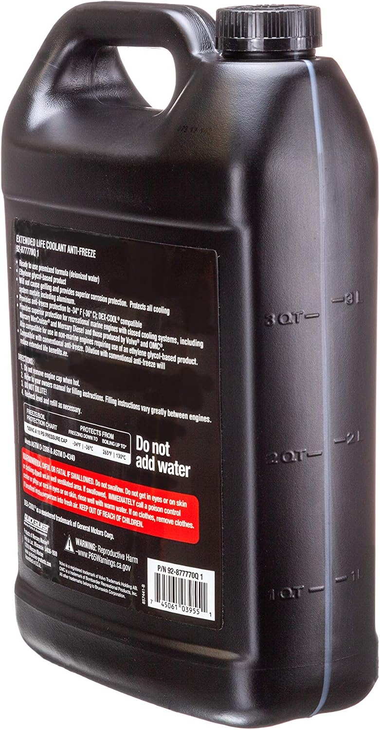 Quicksilver Extended Life Coolant Anti-Freeze side view, 877770Q1