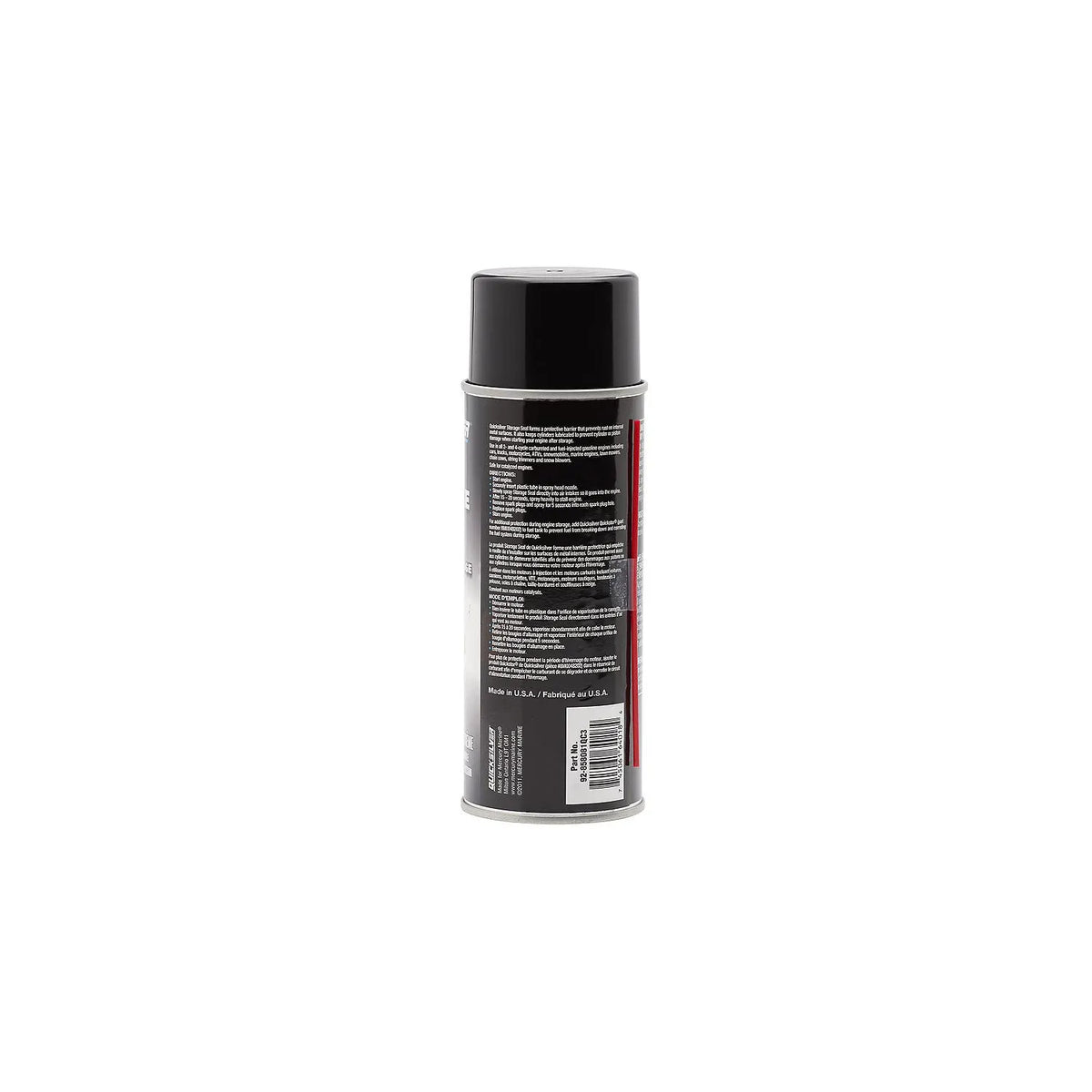 Quicksilver aerosol spray can back label, directions