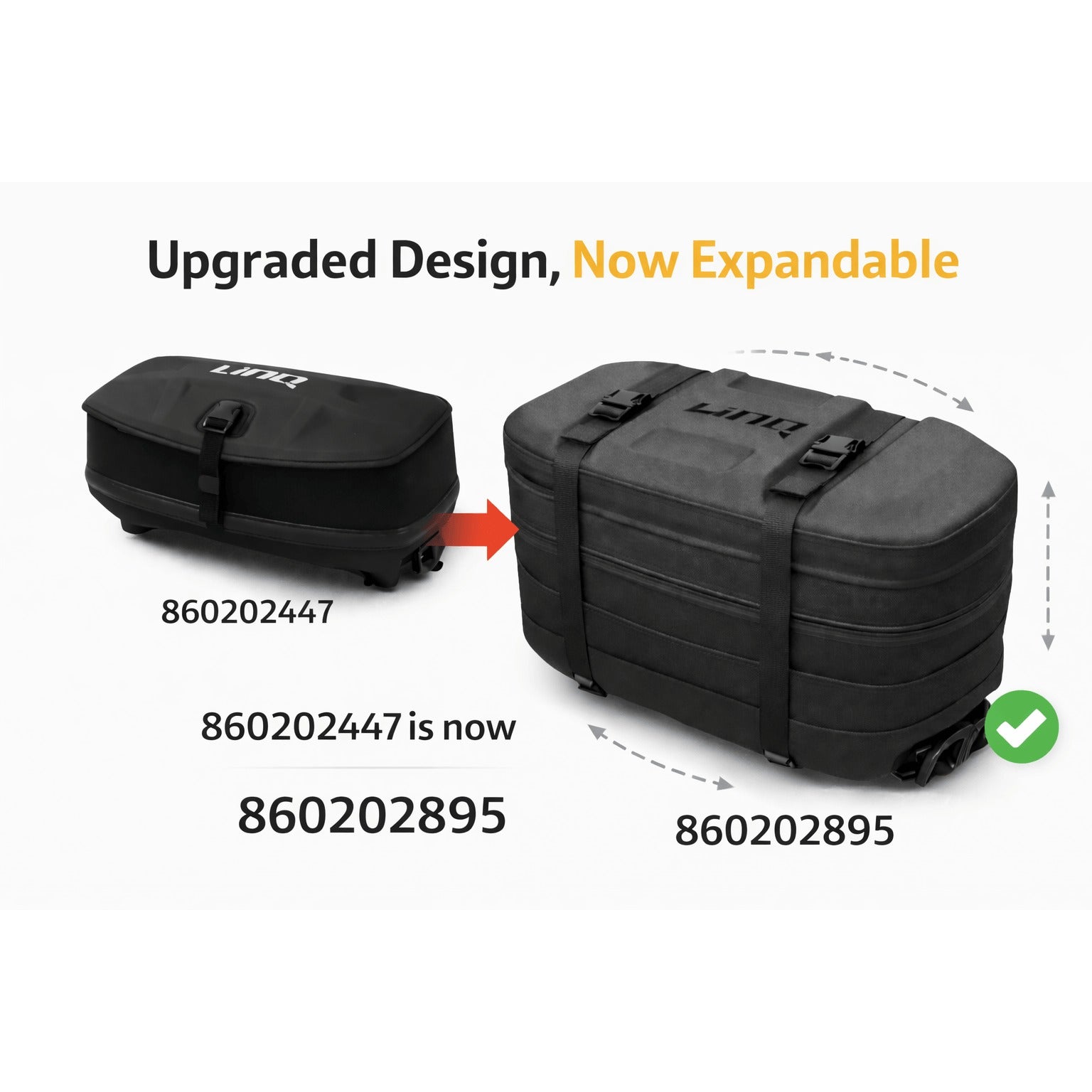 Ski-Doo Can-am LinQ 4.5 US Gal (17 L) Sport Bag for Multi Product Fitment - NOW EXPANDABLE NEW DESIGN Black