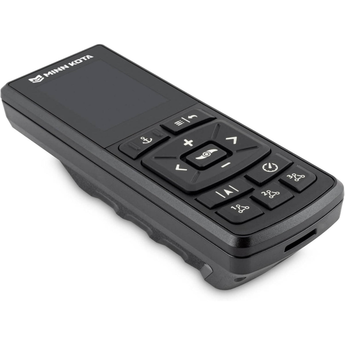 Minn Kota Advanced GPS Navigation wireless remote handheld control black angled view