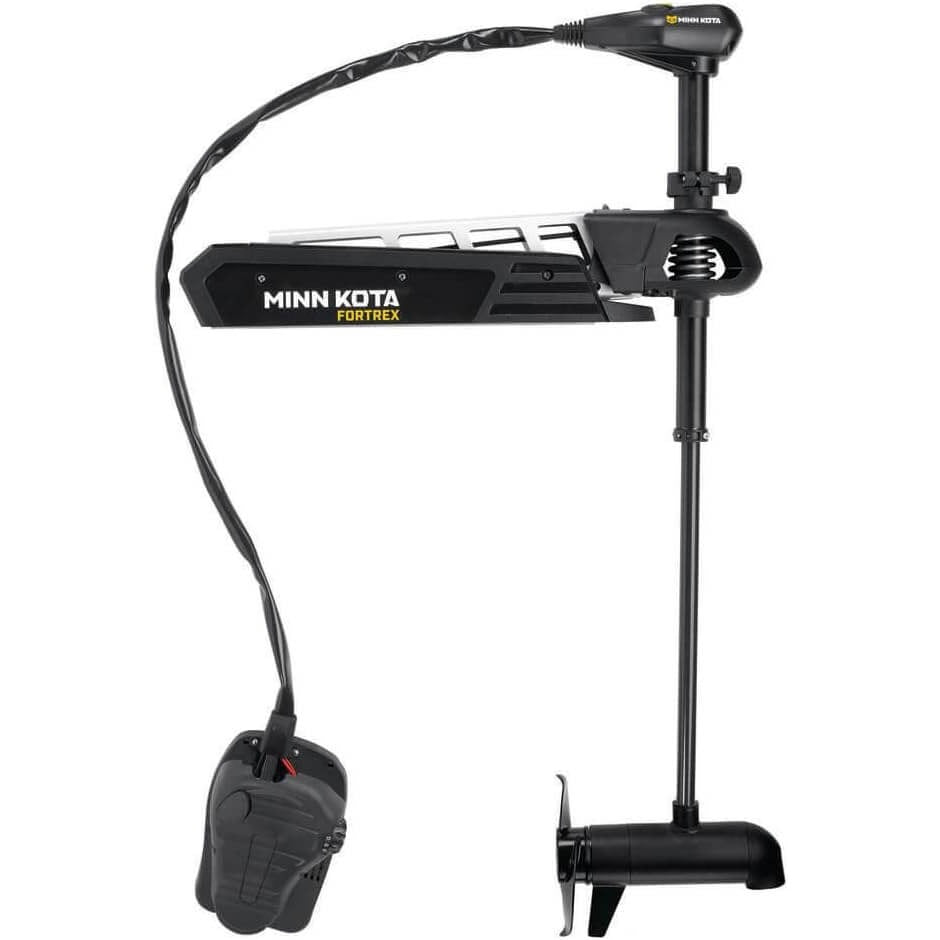 Minn Kota Fortrex bow mount trolling motor with foot pedal control and shaft mount bracket