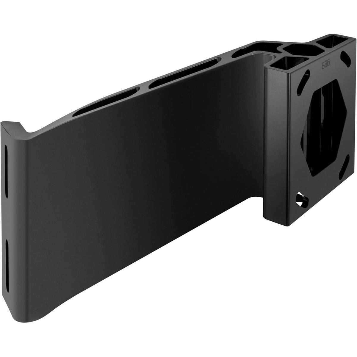 Minn Kota Raptor 1810384 black 6-inch jack plate bracket starboard side mount angled view
