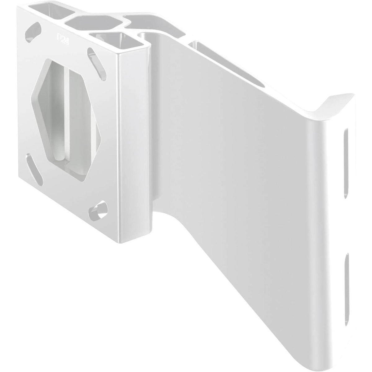 White Minn Kota Raptor 4-inch jack plate bracket mounting hardware angled view