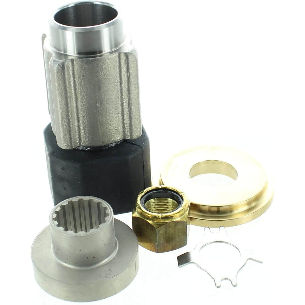 Mercury Marine Flo-Torq SSR Solid 1.00 inch Hub Kit 8M0101602 with splined hub washer nut and locking tab