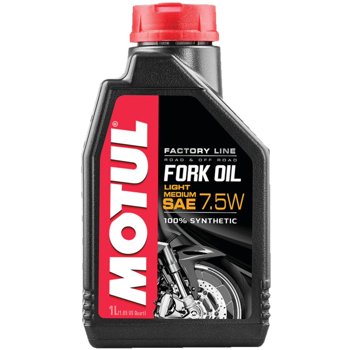 Huile de fourche Motul 114438 Factory Line 7.5W fluide de suspension synthétique léger/moyen 1L