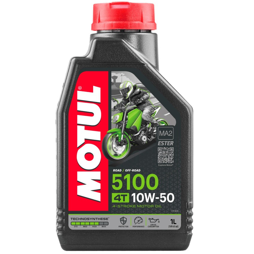 Motul 5100 Ester 10W50 Synthetic Blend Engine Oil - Motorcycle Performance