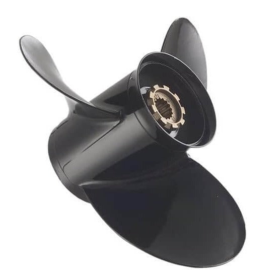 Mercury Marine Black Max XC 3-blade aluminum propeller 15.5x15 right hand hub view