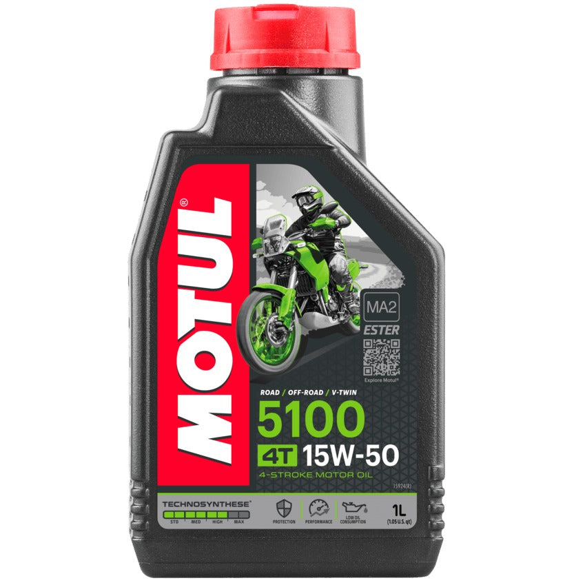 Motul 5100 Ester 15W50 Synthetic Blend Engine Oil - Motorcycle Performance