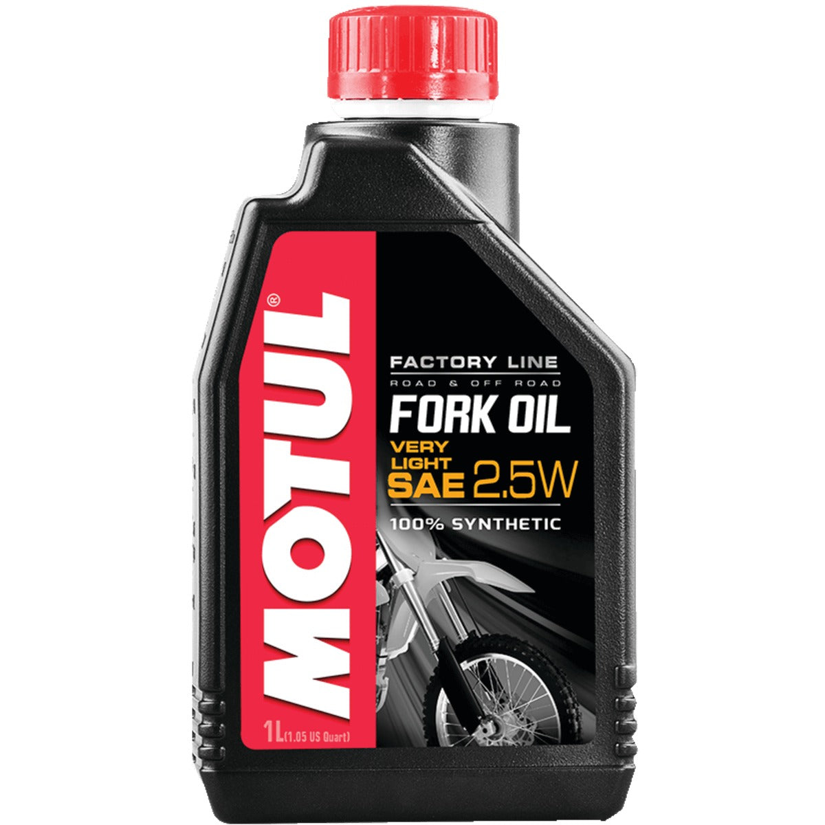 Motul Factory Line 2.5W very light synthetic fork oil 1L bottle front view