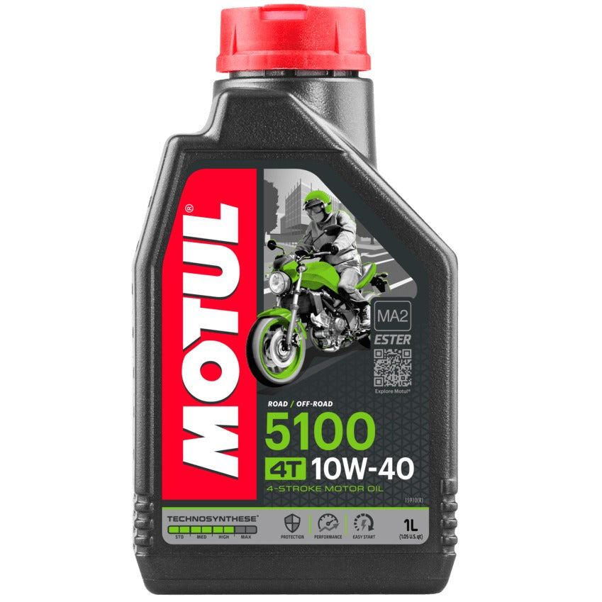 Motul 5100 Ester 10W40 Synthetic Blend Engine Oil - Motorcycle Performance