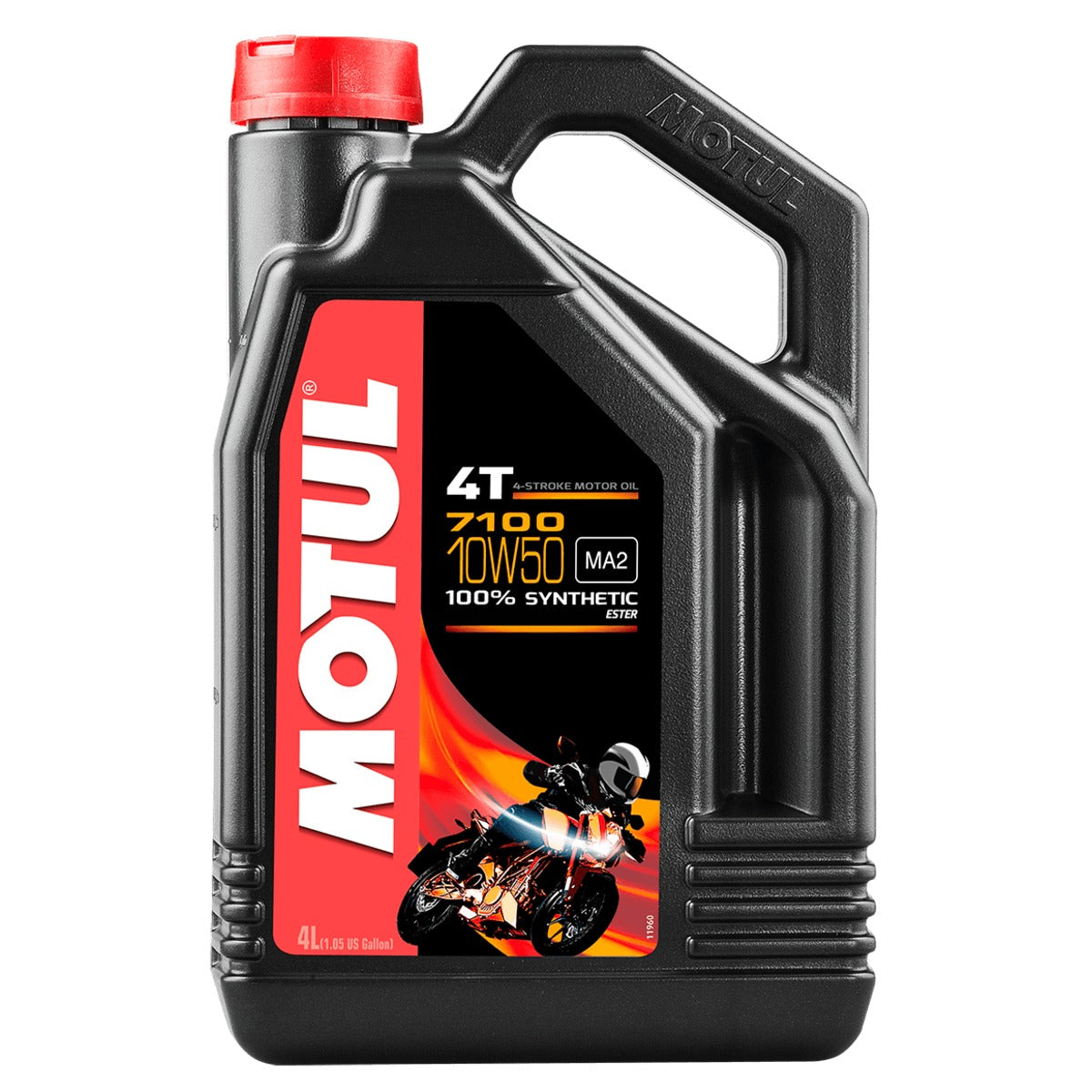 Motul 7100 10W50 4T full synthetic motorcycle engine oil 4L jug front view