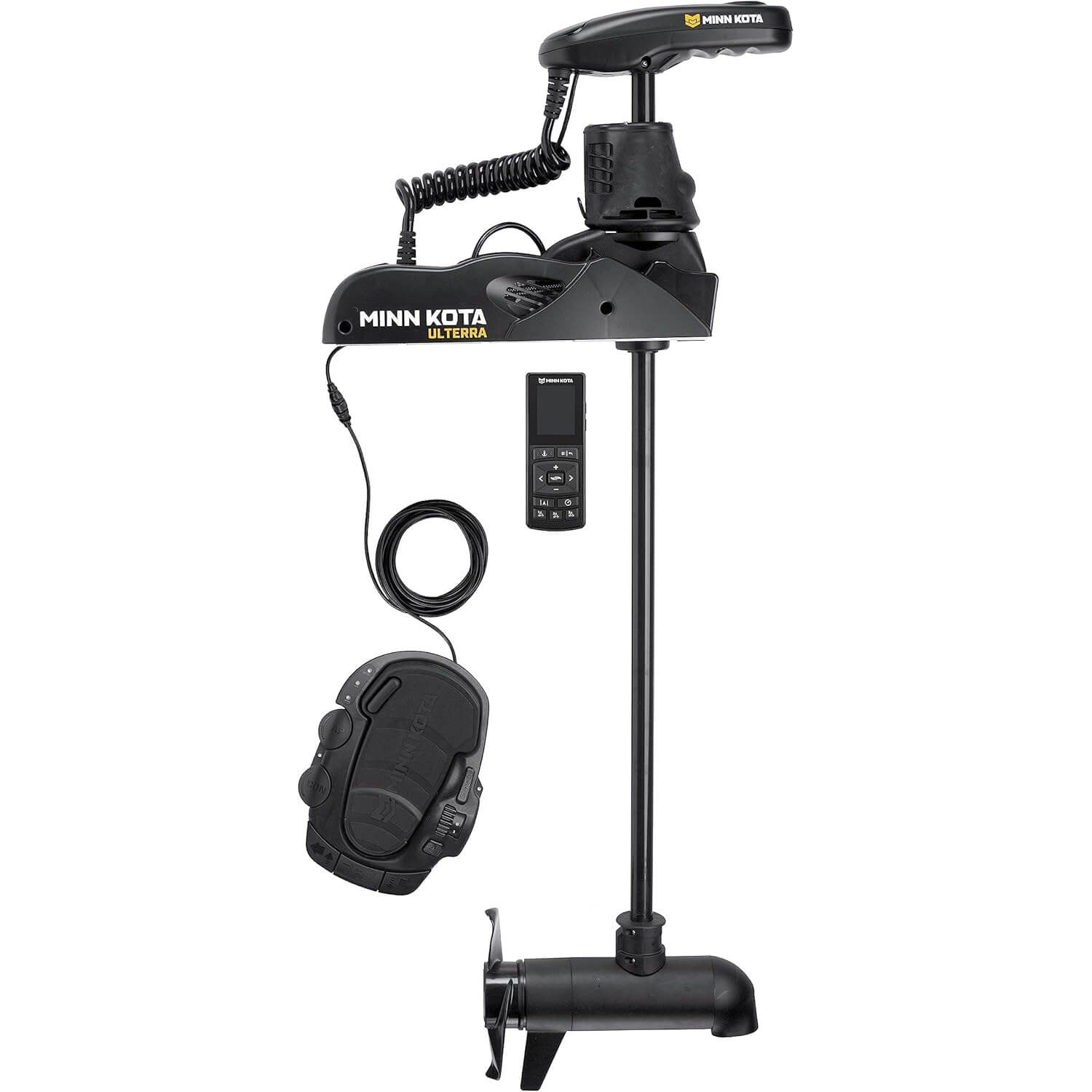 Moteur de pêche à la traîne Minn Kota 1358976 Ulterra Bow Mount pour eau douce, poussée de 80 lb, arbre de 60 po, 24 volts avec télécommande portable, pédale et sonar CHRP double spectre