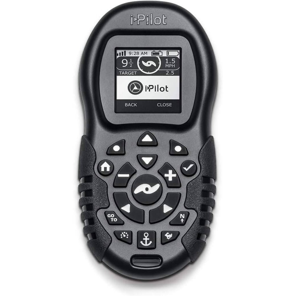 Minn Kota i-Pilot black wireless remote control with LCD display and GPS navigation buttons
