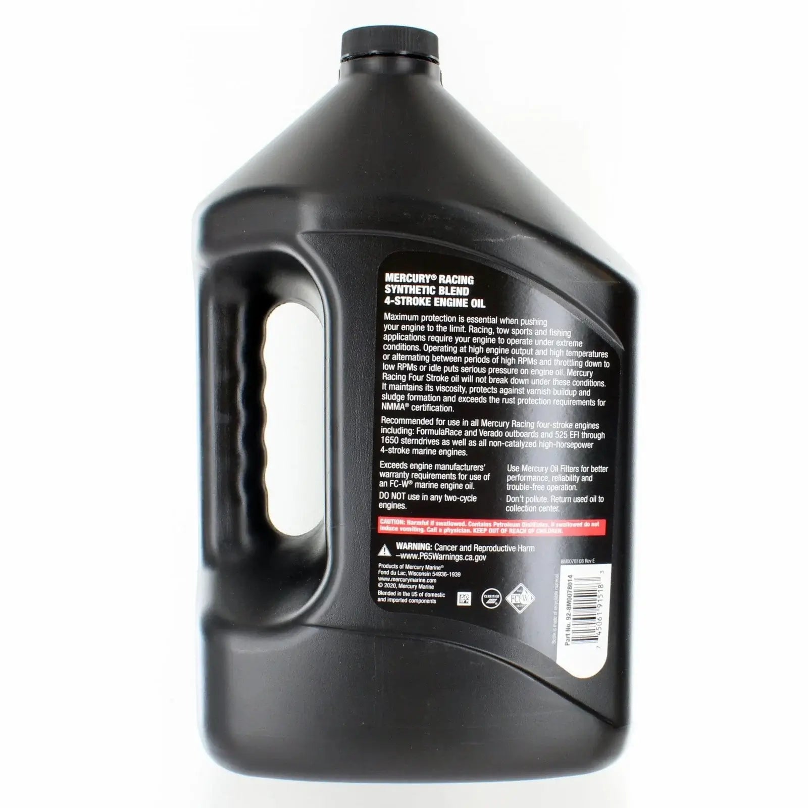 Mercury Marine 25W50 Synthetic Blend High Performance Engine Oil 1 US Gallon - 8M0078014