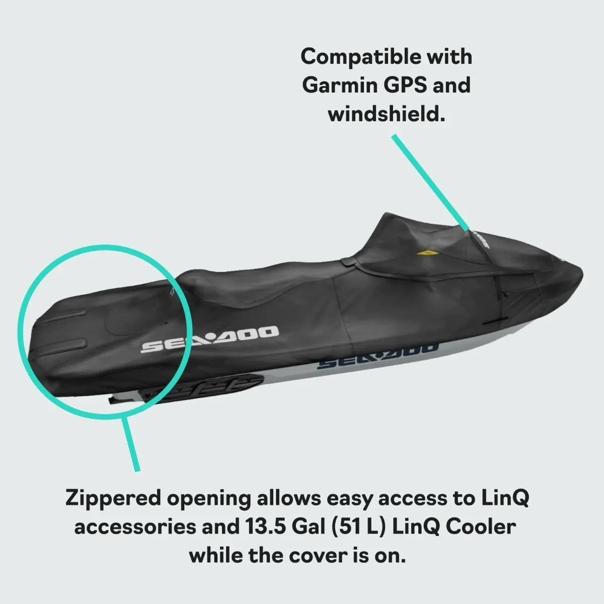 Sea-Doo New OEM, LinQ Fish PRO Weather Resistant Trailering Cover 2019 +, 295100873 | CLEARANCE