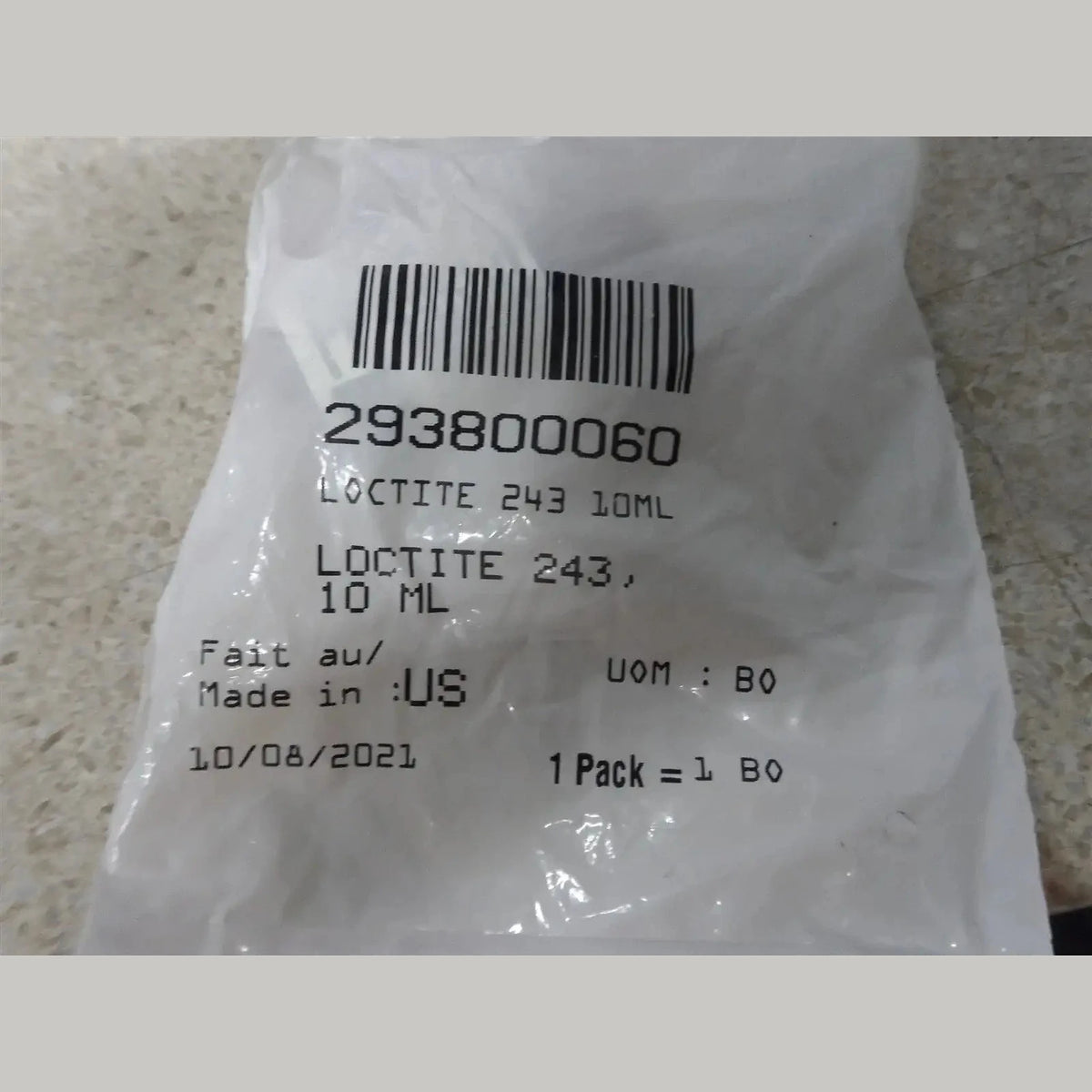 Sea-Doo Loctite 243 threadlocker 10 mL in OEM packaging with part label, 293800060