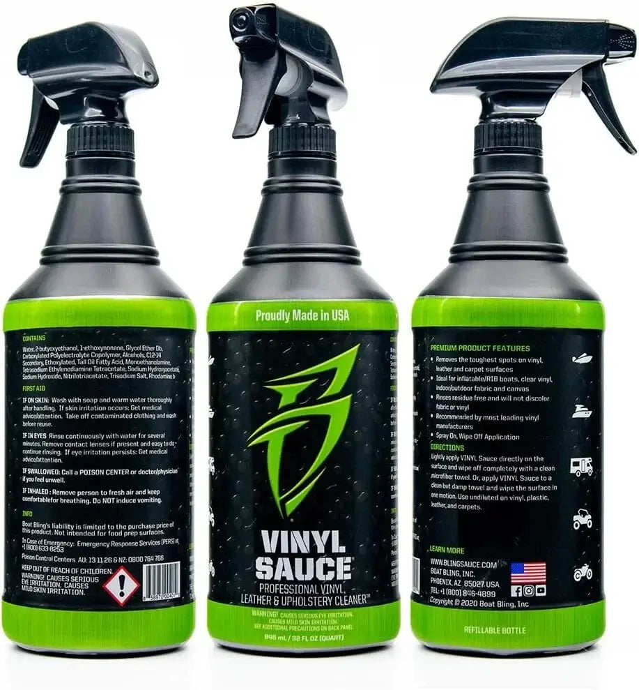 Bling Sauce Vinyl Sauce Professional Vinyl Upholstery Cleaner Black, 32oz VSC00946