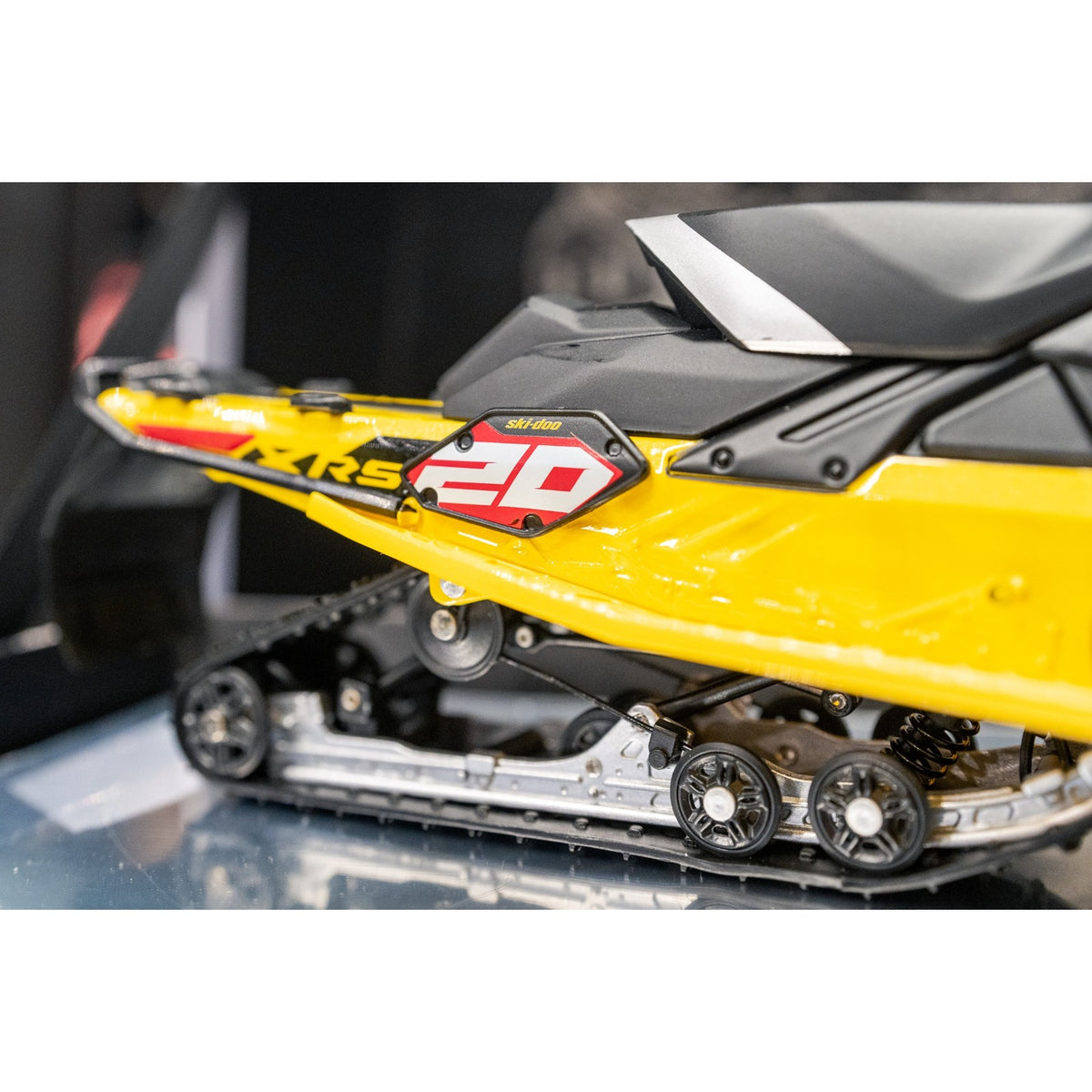 XRS 20 anniversary tunnel graphic and realistic rubber track with rear suspension detail