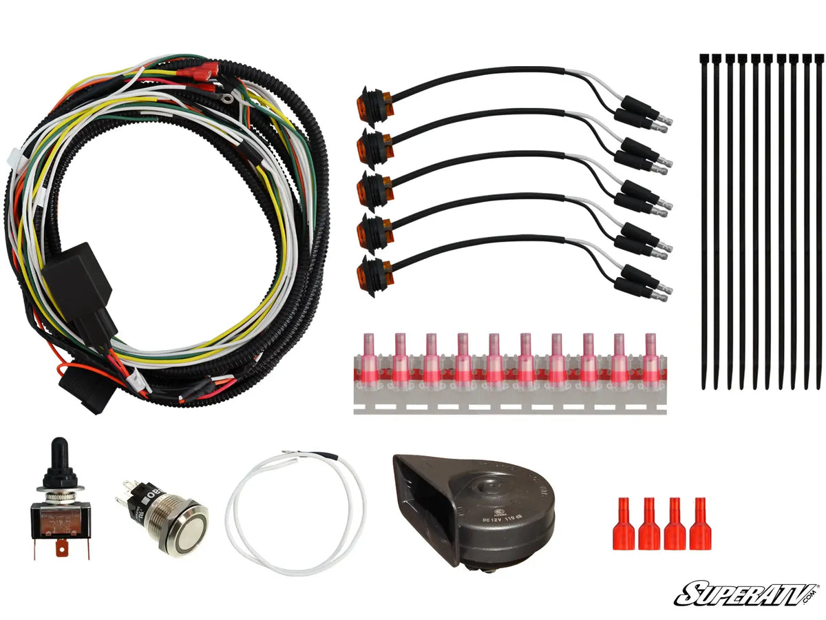 SuperATV Universal UTV / ATV Plug & Play Turn Signal Kit, Standard, kit contents, TSK-003