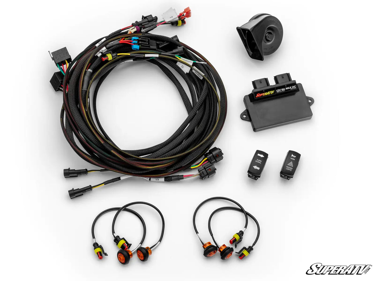 SuperATV Can-Am Commander MAX Deluxe Self-Canceling Turn Signal Kit contents, TSK-CA-COM4-007